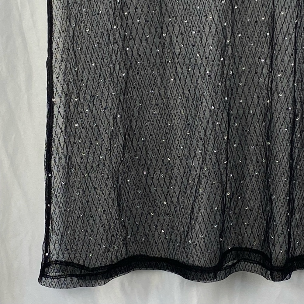 Fashion Nova Black Sheer Short Sleeve Dress with Silver Accents Size Medium - Picture 14 of 16
